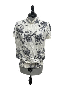 Women’s Rose + Olive Short Sleeve Blouse, Large