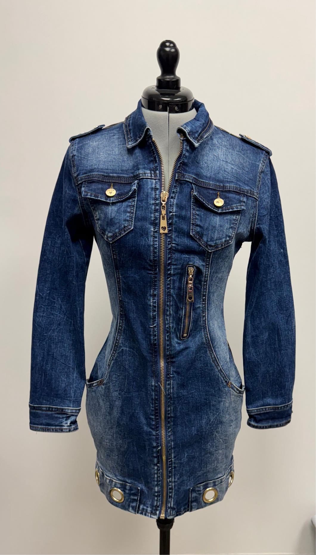 Women’s Original Denim Long Sleeve Dress, Small