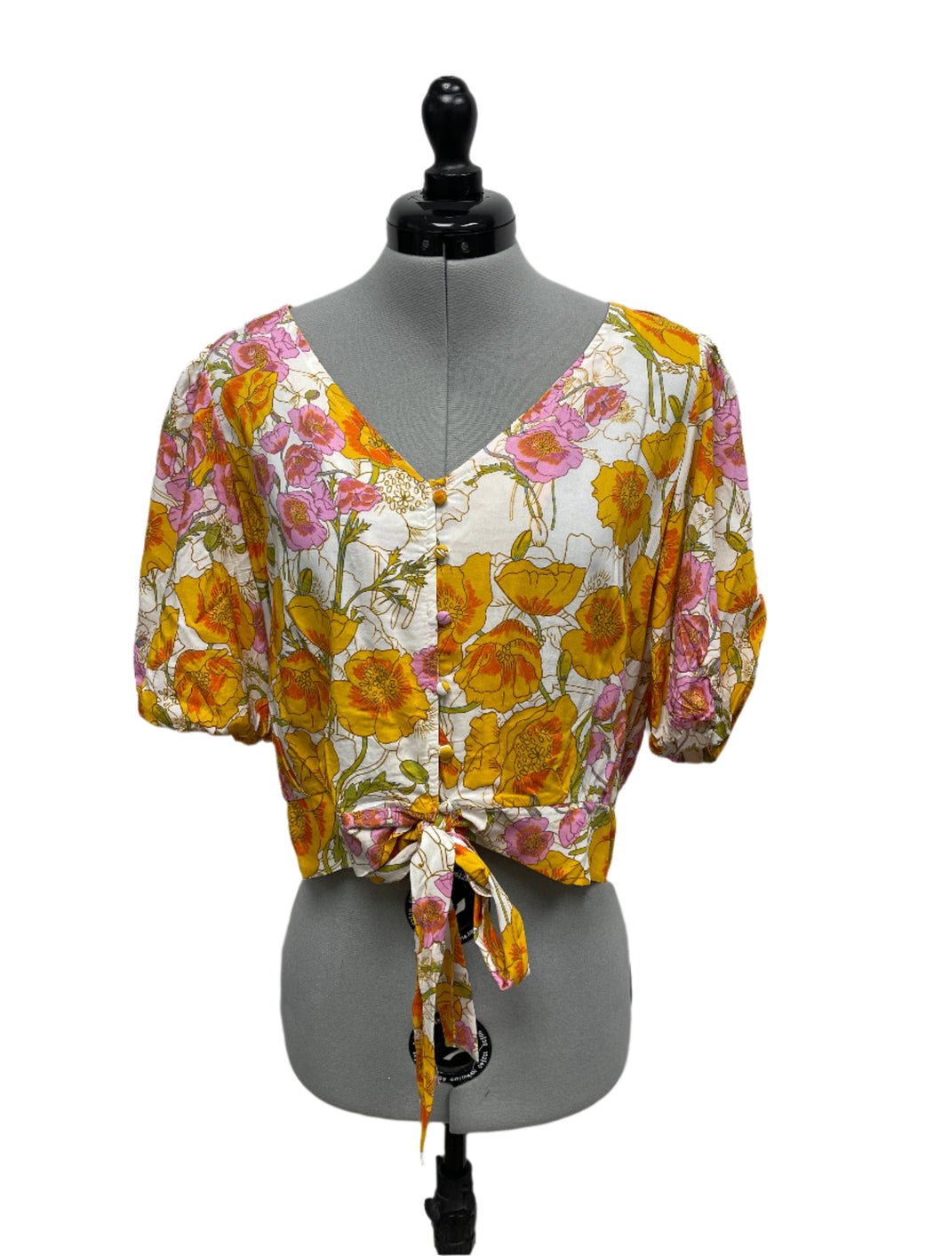 Women’s ROse + Olive Short Sleeve Top, Medium